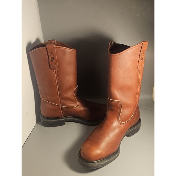 VTG 90\'s Red Wing Pecos Leather Work Boots 1104 Men\'s 7EEE Russet Soft Toe EUC main image 5